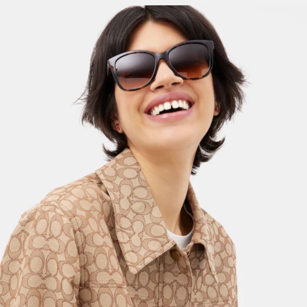 Coach Glasses With Case & Dust Cloth.